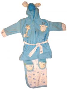Халатик Bebessi с капюшоном + полотенце + тапочки  ― Магазин детской одежды Alisa